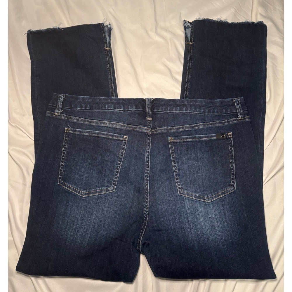 Jen7 Jeans Women 18 Blue Slim Bootcut Raw Hem + Side Slit Hem Stretch Streetwear - Picture 2 of 5